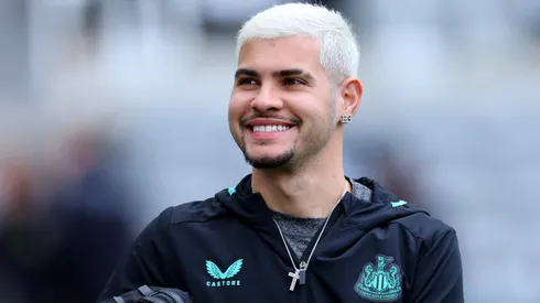 Bruno Guimaraes of Newcastle United arrives at the stadium prior to the Premier League match between Newcastle United and Sheffield United at St. James Park on April 27, 2024 in Newcastle upon Tyne, England.