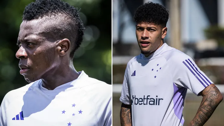 Fotos: Gustavo Aleixo/Cruzeiro - Palacios e Machado em treinamento do Cruzeiro.