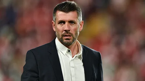 Paulo Pezzolano during the La Liga match between Rayo Vallecano and Real Valladolid at Estadio de Vallecas on May 04, 2023 in Madrid, Spain. (Photo by Ruben de la Fuente Perez/NurPhoto via Getty Images)