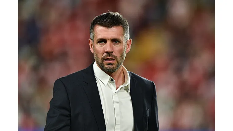 Paulo Pezzolano during the La Liga match between Rayo Vallecano and Real Valladolid at Estadio de Vallecas on May 04, 2023 in Madrid, Spain. (Photo by Ruben de la Fuente Perez/NurPhoto via Getty Images)