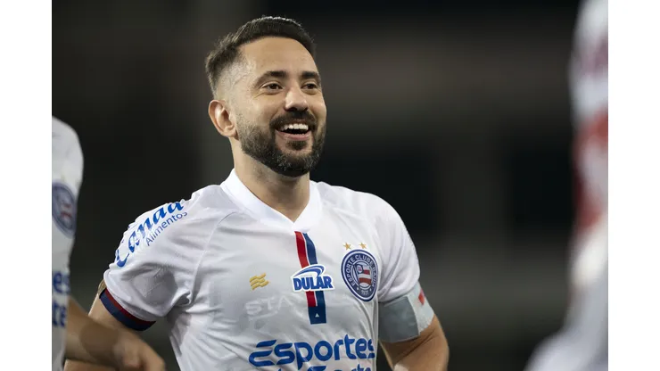 Everton Ribeiro jogador do Bahia comemora gol durante partida contra o Botafogo no estadio Engenhao pelo campeonato Brasileiro A 2024. Jorge Rodrigues/AGIF