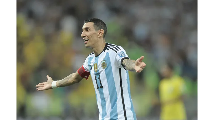 Jogador Di Maria da Argentina em foto de arquivo de 21 de Novembro de 2023 durante partida contra Brasil no estadio Maracana pelo campeonato Eliminatorias Copa Do Mundo 2026. Meia é sondado pelo Internacional. Foto: Jhony Pinho /AGIF