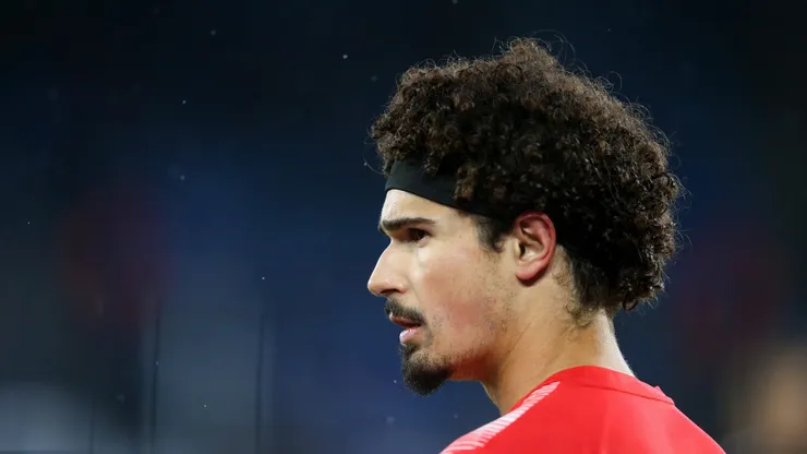 Andre Ramalho of PSV Eindhoven looks on prior to the UEFA Conference League Quarter Final Leg One match between Leicester City and PSV Eindhoven at on April 07, 2022 in Leicester, England.
