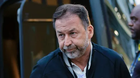Augusto Melo, presidente do Corinthians durante chegada da equipe para partida contra o Sao Bernardo no estadio Primeiro de Maio pelo campeonato Paulista 2024.