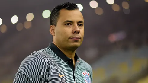 Jair Ventura tecnico do Corinthians durante partida contra o Flamengo no estadio Maracana pelo campeonato Copa do Brasil 2018. Comandante foi 'recusado' pela torcida do Vasco.