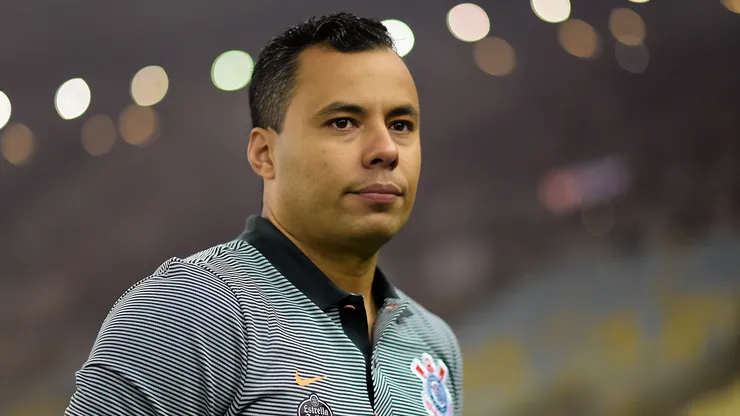 Jair Ventura tecnico do Corinthians durante partida contra o Flamengo no estadio Maracana pelo campeonato Copa do Brasil 2018. Comandante foi 'recusado' pela torcida do Vasco.