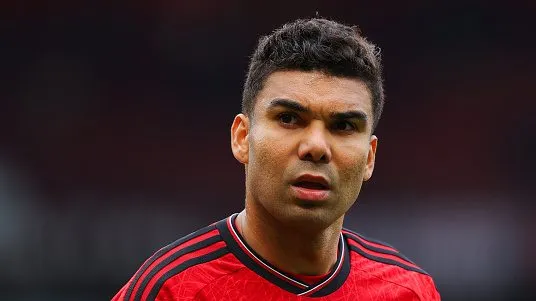 Casemiro atuando no Manchester United em 2024