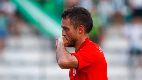 Hyoran jogador do Internacional comemora seu gol durante partida contra o Juventude no estadio Alfredo Jaconi pelo campeonato Gaucho 2024.