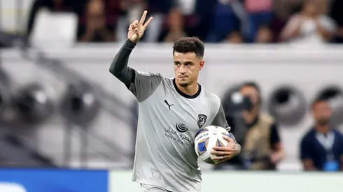 DOHA, QATAR - NOVEMBER 7: Philippe Coutinho of Al Duhail celebrates after scoring goal against Al-Nassr during AFC Champions League match between Al Duhail and Al-Nassr at Khalifa International Stadium on November 7, 2023 in Doha, Qatar. (Photo by Mohamed Farag/Getty Images)