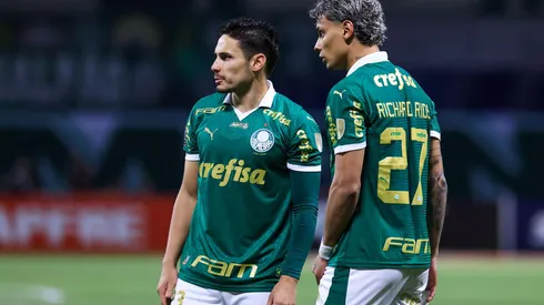 Jogadores do Palmeiras durante partida contra o San Lorenzo no estádio Arena Allianz Parque. (AGIF / Alamy Stock Photo)