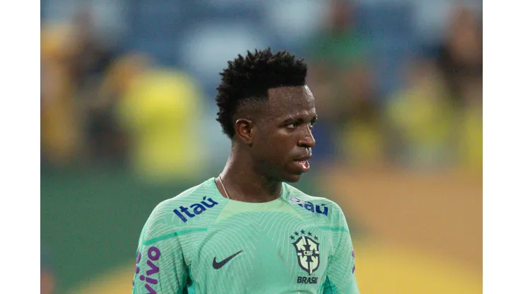 Vini Jr durante treinamento da Seleção Brasileira em 2023.