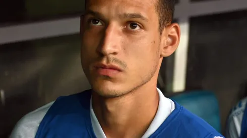 Gabriel Xavier, jogador do Bahia durante partida contra o Santos na Arena Fonte Nova pelo campeonato Brasileiro A 2023.