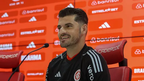 Apresentação do goleiro Fabrício. Foto: Ricardo Duarte/Internacional