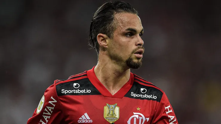 Michael jogador do Flamengo durante partida contra o Corinthians no estadio Maracana pelo campeonato Brasileiro A 2021. Ponta foi pedido por Ceni