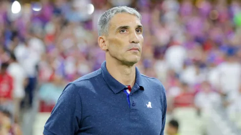 Vojvoda tecnico do Fortaleza durante partida contra o Atletico-GO no estadio Arena Castelao pelo campeonato Brasileiro A 2024