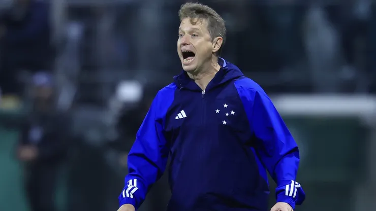Fernando Seabra tecnico do Cruzeiro durante partida contra o Palmeiras no estadio Arena Allianz Parque pelo campeonato Brasileiro A 2024. Foto: Marcello Zambrana/AGIF