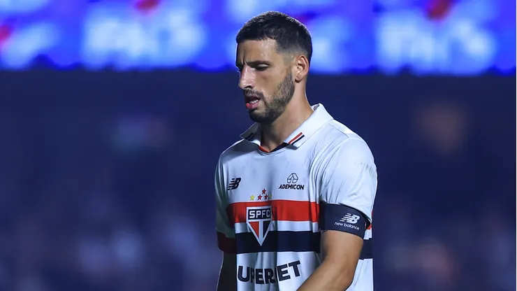 Calleri jogador do São Paulo durante partida contra o Gremio no estadio Morumbi pelo campeonato Brasileiro A 2024. Foto: Marcello Zambrana/AGIF