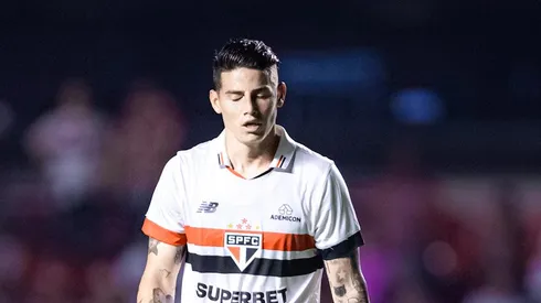 SP – SAO PAULO – 13/04/2024 – BRASILEIRO A 2024, SAO PAULO X FORTALEZA – James Rodriguez jogador do Sao Paulo durante partida contra o Fortaleza no estadio Morumbi pelo campeonato Brasileiro A 2024. Foto: Leonardo Lima/AGIF