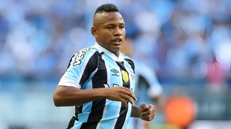 Campaz jogador do Grêmio durante partida contra o Ypiranga no estádio Arena do Grêmio pelo campeonato Gaúcho 2022. Meia venceu o rival e marcou gol