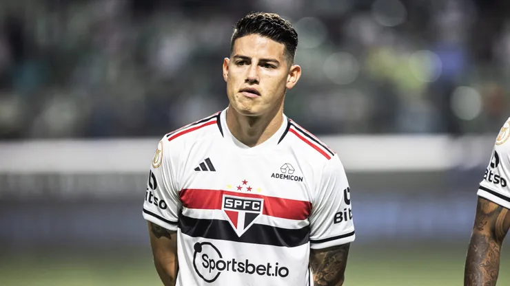 James Rodriguez jogador do Sao Paulo durante partida contra o Palmeiras no estadio Arena Allianz Parque pelo campeonato Brasileiro A 2023.