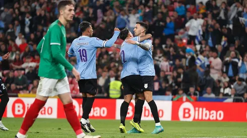 Seleção uruguaia comemora gol na Copa América (Alamy Stock Photo)
