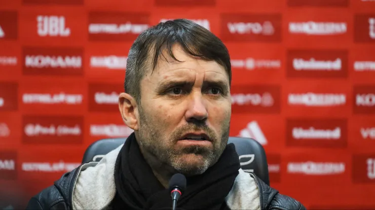 Eduardo Coudet técnico do Internacional em entrevista coletiva apos a partida contra o Atletico-MG no estadio Heriberto Hulse pelo campeonato Brasileiro A 2024.