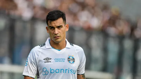 Cristaldo jogador do Gremio durante partida contra o Vasco no estadio Sao Januario pelo campeonato Brasileiro A 2024. Meia pode ganhar reforço no setor central