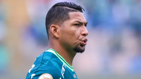 Rony jogador do Palmeiras durante partida contra o Santos no estadio Arena Barueri pelo campeonato Brasileiro A 2023.