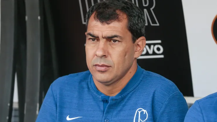 Fabio Carille tecnico do Corinthians durante partida contra o Santos no estadio Arena Corinthians pelo campeonato Paulista 2019.