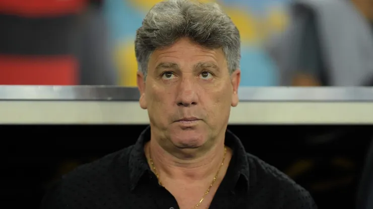 Renato Gaucho tecnico do Gremio durante partida contra o Flamengo no estadio Maracana pelo campeonato Brasileiro A 2018. Treinador quer reforço do lateral brasileiro.