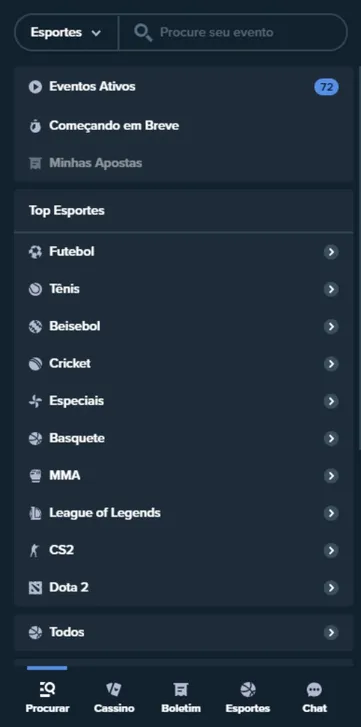 Captura de tela do app da Stake onde é possível ver parte do catálogo de serviços que oferecem, mostrando que é confiável.