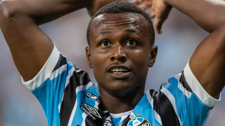 Nathan Fernandes jogador do Gremio durante partida contra o Juventude no estadio Arena do Gremio pelo campeonato Gaucho 2024. Ponta deve ficar no clube gaúcho