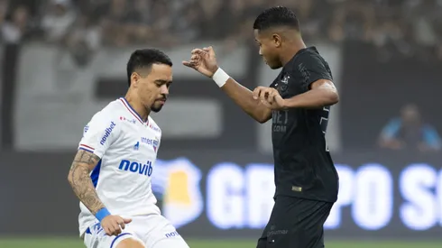 Wesley jogador do Corinthians durante partida contra o Fortaleza no estádio Arena Corinthians pelo campeonato Brasileiro A 2024. Foto: Fabio Moreira Pinto/AGIF