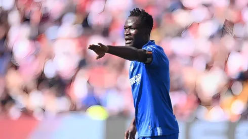 Dakonam Djene of Getafe CF reacts during the LaLiga EA Sports match between Rayo Vallecano and Getafe CF at Estadio de Vallecas on April 13, 2024 in Madrid, Spain. (Photo by Denis Doyle/Getty Images)