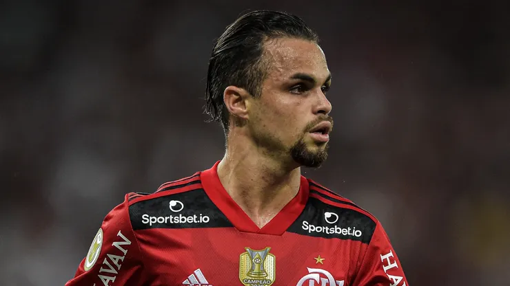 Michael jogador do Flamengo durante partida contra o Corinthians no estádio Maracanã pelo campeonato Brasileiro A 2021. Foto: Thiago Ribeiro/AGIF