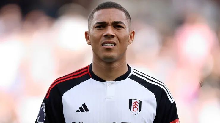 Carlos Vinicius of Fulham looks on during the Premier League match between Fulham FC and Sheffield United at Craven Cottage on October 07, 2023 in London, England.
