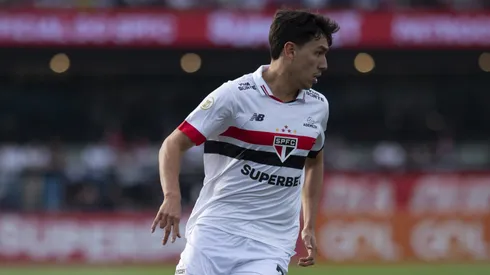 Joao Moreira jogador do Sao Paulo durante partida contra o Atletico-GO no estadio Morumbi pelo campeonato Brasileiro A 2024.
