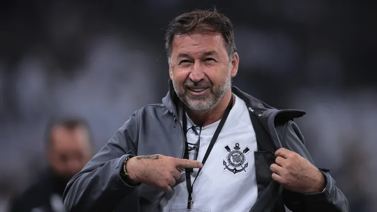 Augusto Melo presidente do Corinthians durante partida contra o Gremio no estadio Arena Corinthians pelo campeonato Copa Do Brasil 2024. Foto: Ettore Chiereguini/AGIF