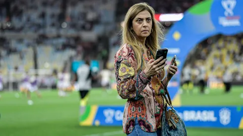 Leila Pereira presidente do Palmeiras durante partida contra o Flamengo no estadio Maracana pelo campeonato Brasileiro A 2024. Foto: Thiago Ribeiro/AGIF