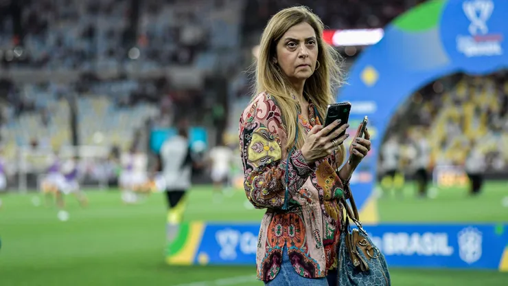 Leila Pereira presidente do Palmeiras durante partida contra o Flamengo no estadio Maracana pelo campeonato Brasileiro A 2024. Foto: Thiago Ribeiro/AGIF
