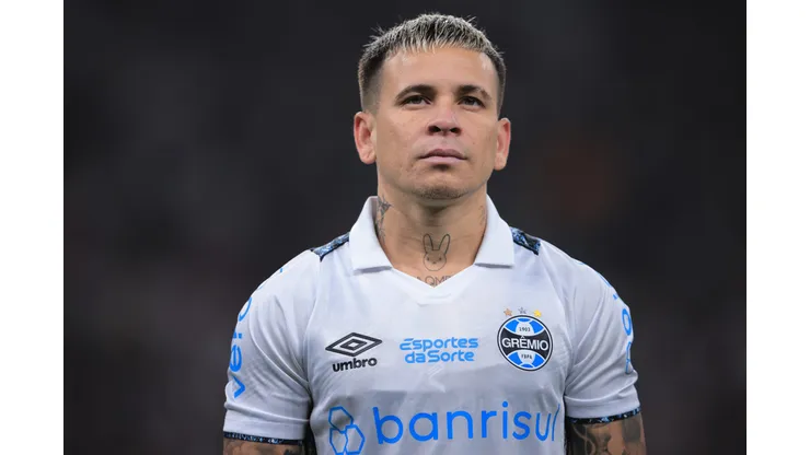 Soteldo jogador do Grêmio durante partida contra o Corinthians no estadio Arena Corinthians pelo campeonato Copa Do Brasil 2024.
