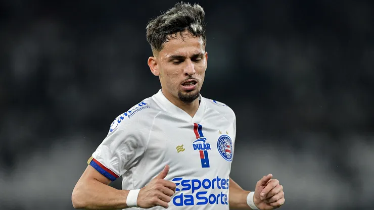 Biel jogador do Bahia durante partida contra o Botafogo no estádio Engenhão pelo campeonato Copa Do Brasil 2024. Foto: Thiago Ribeiro/AGIF