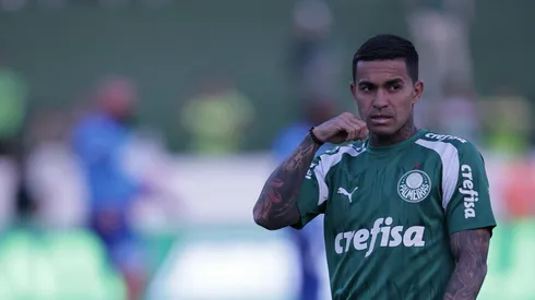 Dudu jogador do Palmeiras durante aquecimento antes da partida contra o Atlético-MG no estádio Brinco de Ouro pelo campeonato Brasileiro A 2024. Foto: Ettore Chiereguini/AGIF