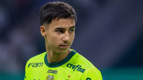 Vitor Reis jogador do Palmeiras durante partida contra o Bahia no estadio Arena Allianz Parque pelo campeonato Brasileiro A 2024.