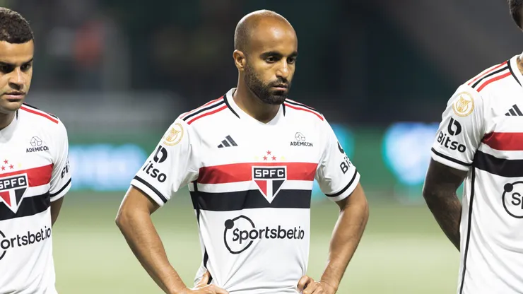 Lucas Moura jogador do Sao Paulo durante partida contra o Palmeiras no estadio Arena Allianz Parque pelo campeonato Brasileiro A 2023.