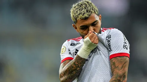 Gabigol jogador do Flamengo comemora seu gol durante partida contra o Vasco no estádio Maracanã pelo campeonato Brasileiro A 2024. Foto: Thiago Ribeiro/AGIF