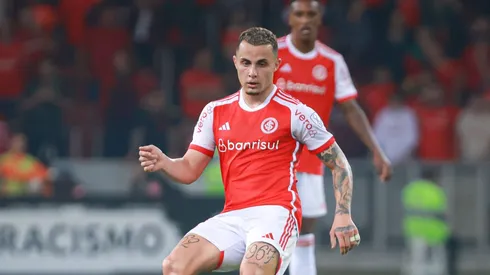 Bruno Gomes, jogador do Internacional, durante partida contra o Rosario Central no Beira-Rio, pela Copa Sul-Americana.
