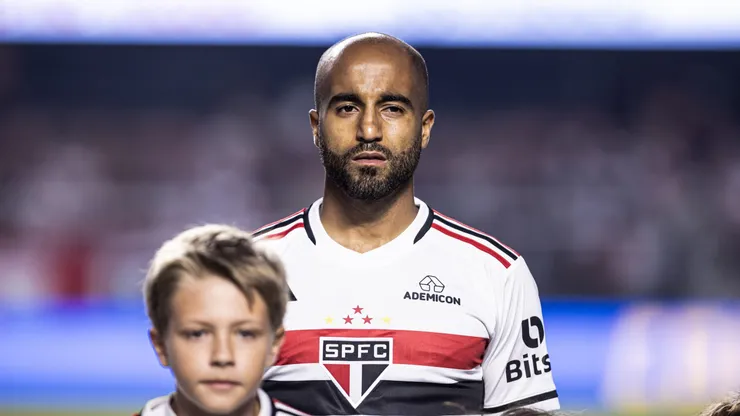 Lucas Moura jogador do Sao Paulo durante partida contra o Cuiaba no estadio Morumbi pelo campeonato Brasileiro A 2023.