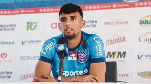 Lucho Rodríguez durante entrevista coletiva no Bahia.