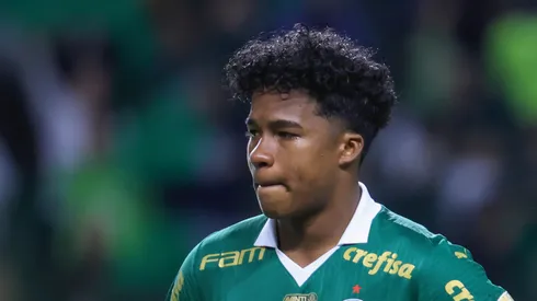 Endrick ex-jogador do Palmeiras durante partida contra o San Lorenzo no estádio Arena Allianz Parque pelo campeonato Copa Libertadores 2024. Foto: Marcello Zambrana/AGIF